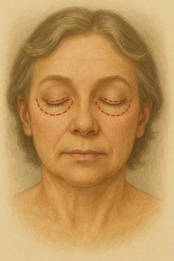Resultado de blefaroplastia superior e inferior