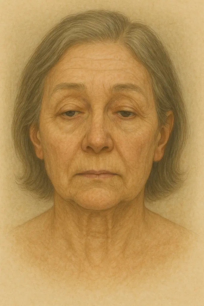 Antes e depois de cirurgia de ptose palpebral