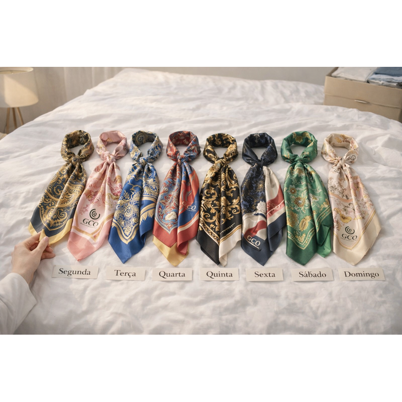 Sete lenços de seda